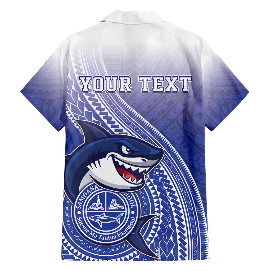 Personalized Samoana High School Family Matching Long Sleeve Bodycon Dress and Hawaiian Shirt Polynesian Tribal Shark