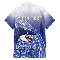 Personalized Samoana High School Family Matching Off Shoulder Maxi Dress and Hawaiian Shirt Polynesian Tribal Shark