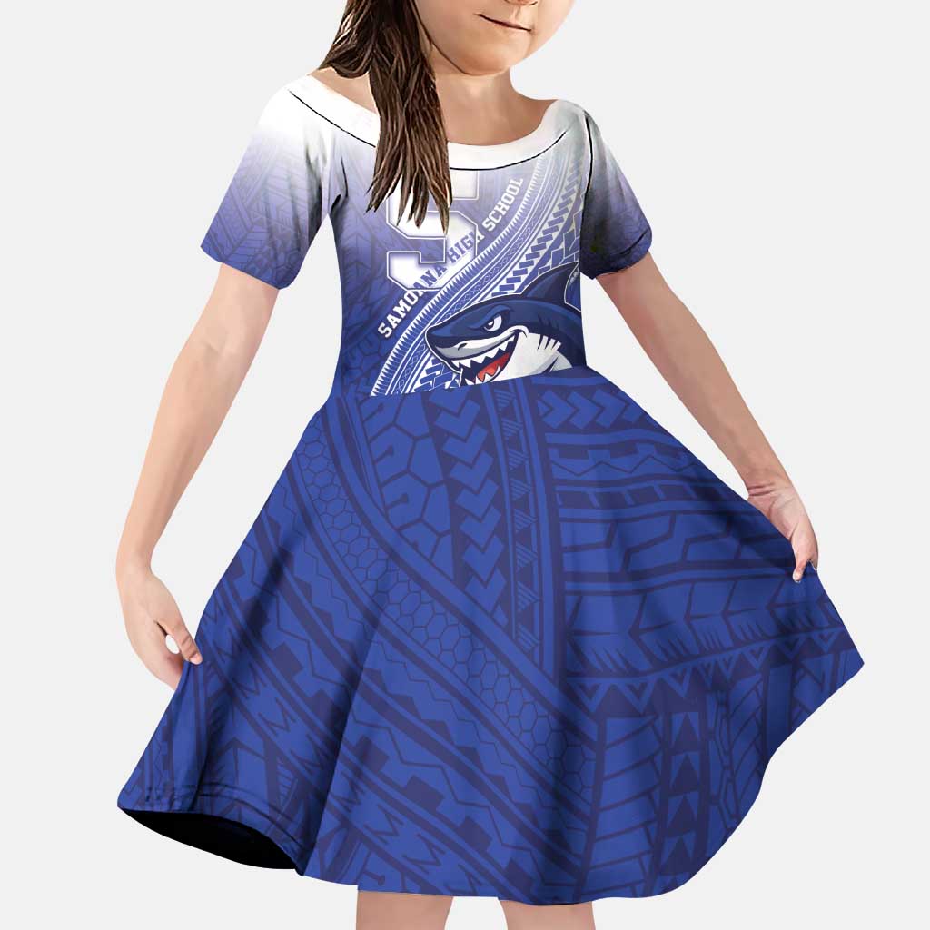 Personalized Samoana High School Family Matching Puletasi and Hawaiian Shirt Polynesian Tribal Shark