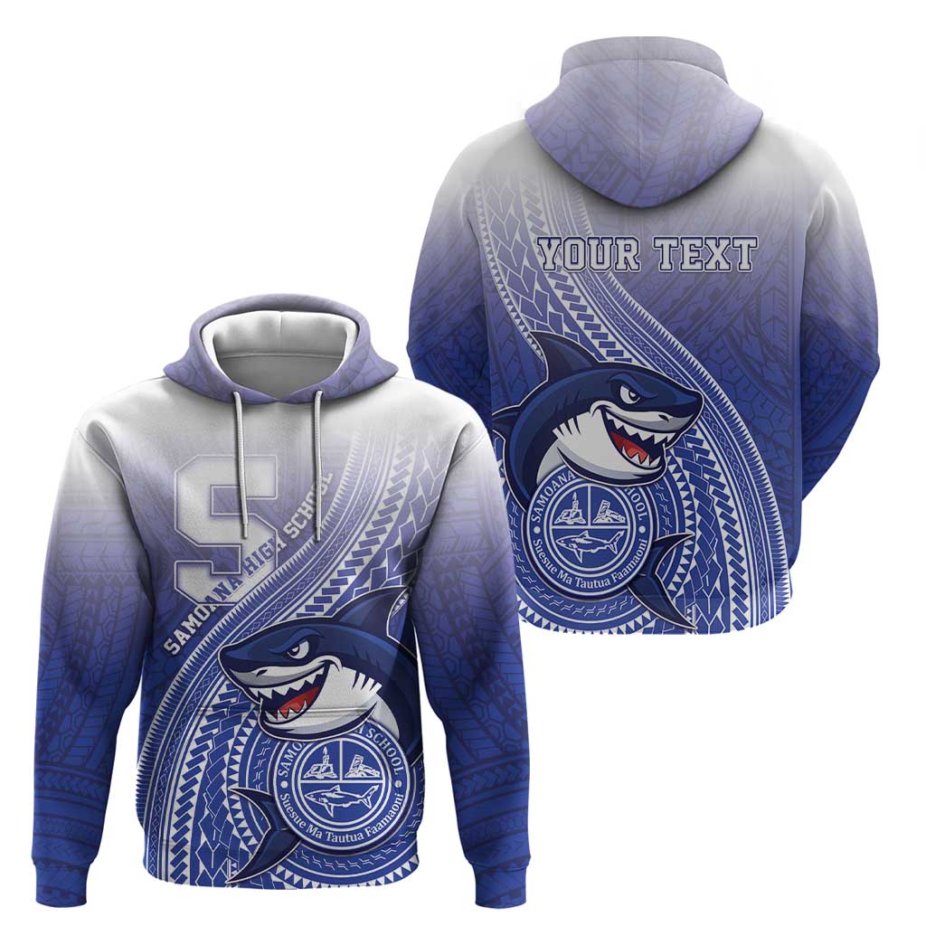 Personalized Samoana High School Hoodie Polynesian Tribal Shark