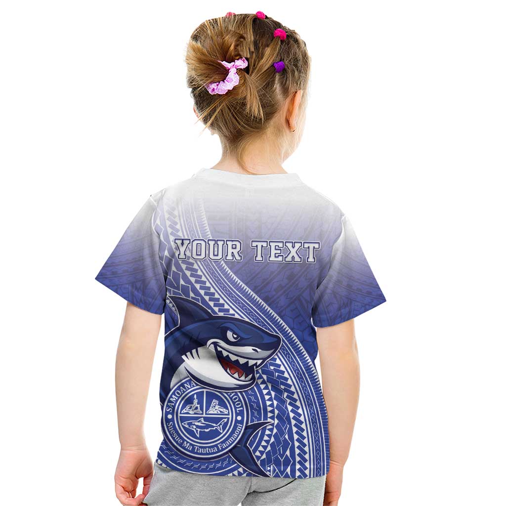 Personalized Samoana High School Kid T Shirt Polynesian Tribal Shark