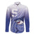 Personalized Samoana High School Long Sleeve Button Shirt Polynesian Tribal Shark