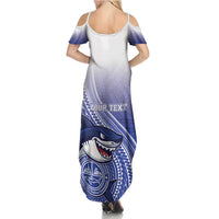 Personalized Samoana High School Summer Maxi Dress Polynesian Tribal Shark