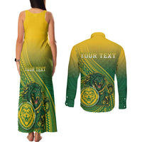 Personalized Leone High School Couples Matching Tank Maxi Dress and Long Sleeve Button Shirt Leone Lion