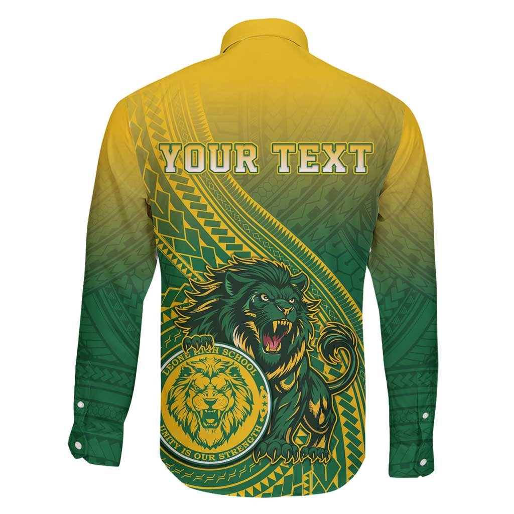 Personalized Leone High School Family Matching Long Sleeve Bodycon Dress and Hawaiian Shirt Leone Lion