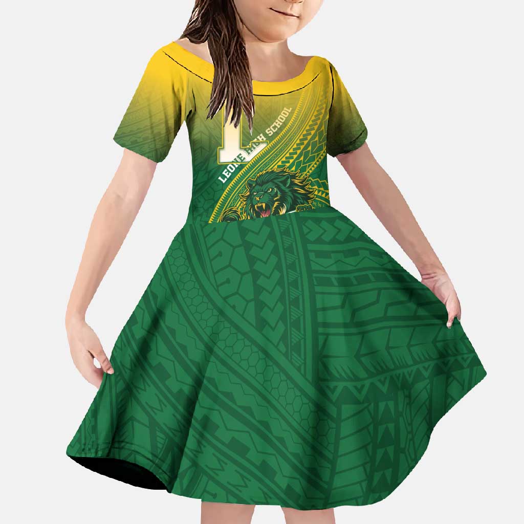Personalized Leone High School Family Matching Off Shoulder Maxi Dress and Hawaiian Shirt Leone Lion