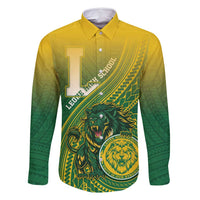 Personalized Leone High School Family Matching Off Shoulder Maxi Dress and Hawaiian Shirt Leone Lion