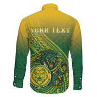 Personalized Leone High School Family Matching Off Shoulder Maxi Dress and Hawaiian Shirt Leone Lion