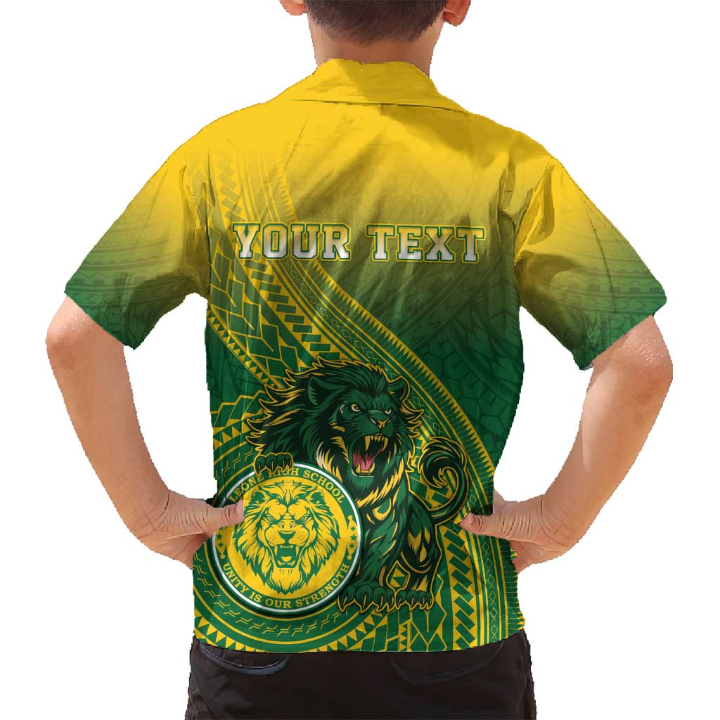 Personalized Leone High School Family Matching Puletasi and Hawaiian Shirt Leone Lion