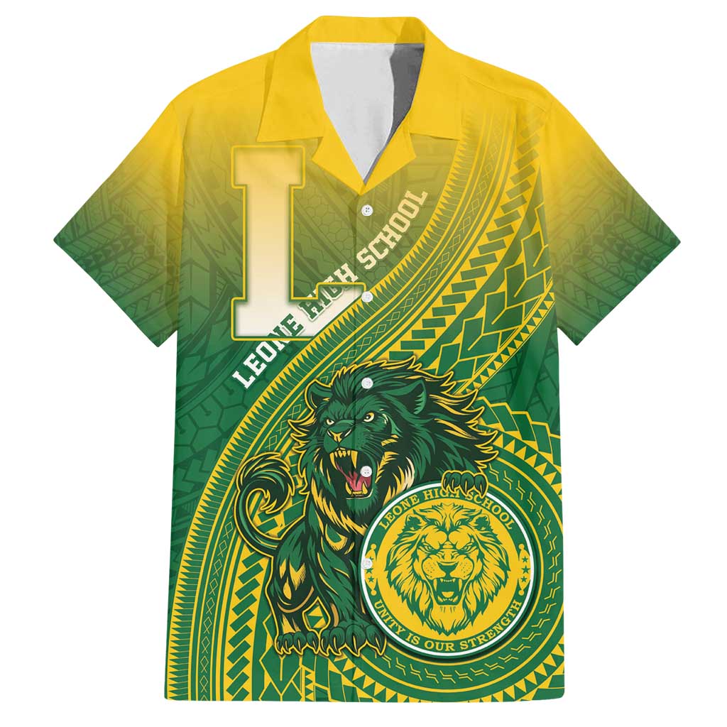 Personalized Leone High School Family Matching Puletasi and Hawaiian Shirt Leone Lion
