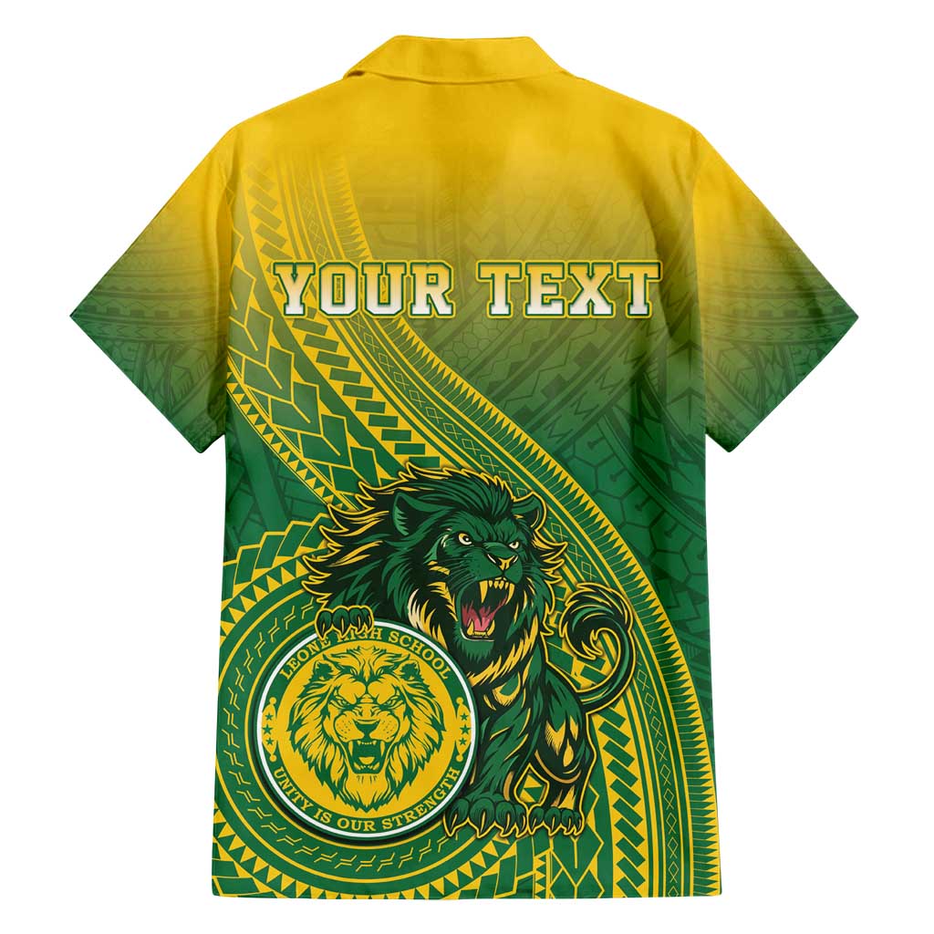 Personalized Leone High School Family Matching Puletasi and Hawaiian Shirt Leone Lion