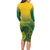 Personalized Leone High School Long Sleeve Bodycon Dress Leone Lion LT05 - Polynesian Pride