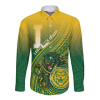 Personalized Leone High School Long Sleeve Button Shirt Leone Lion