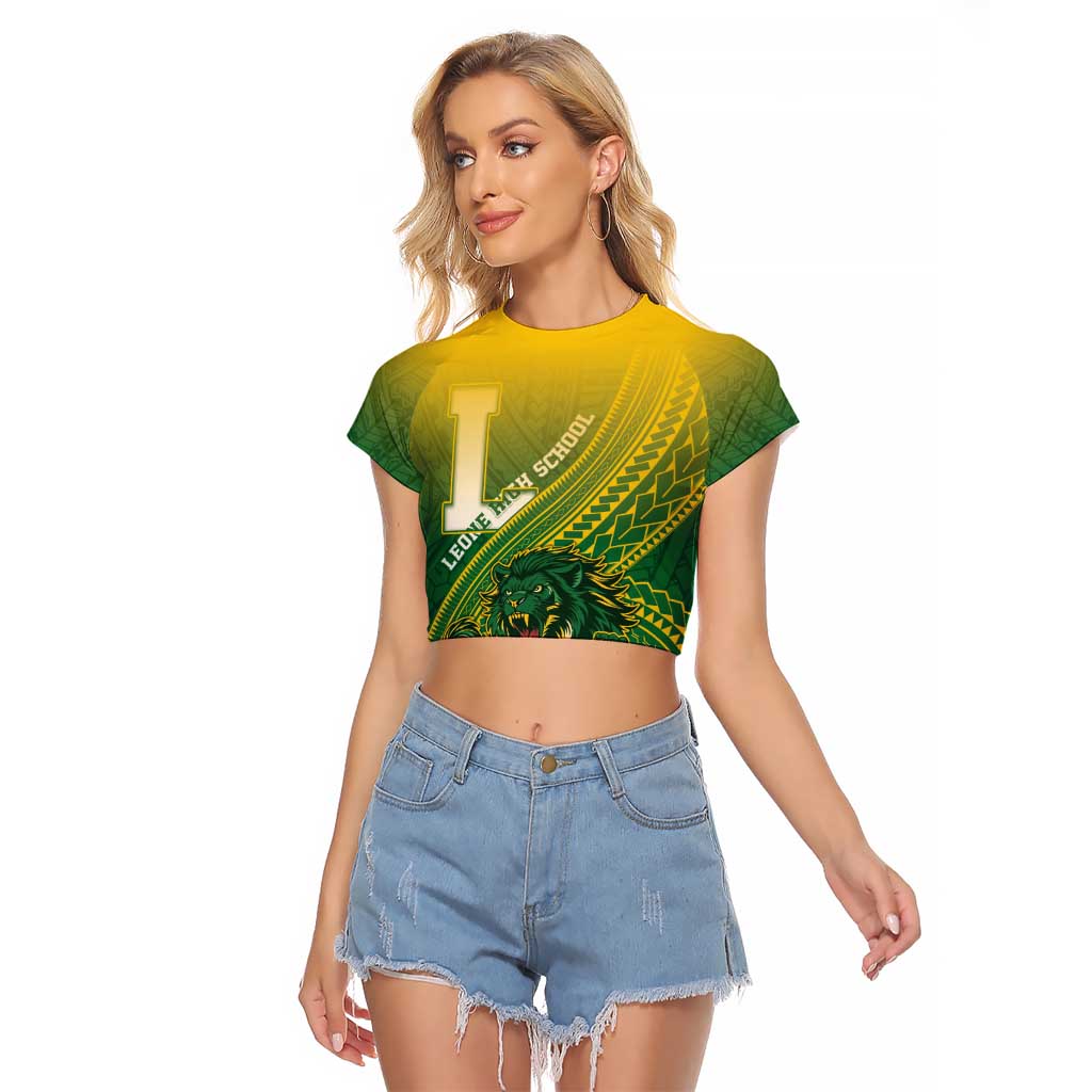 Personalized Leone High School Raglan Cropped T Shirt Leone Lion