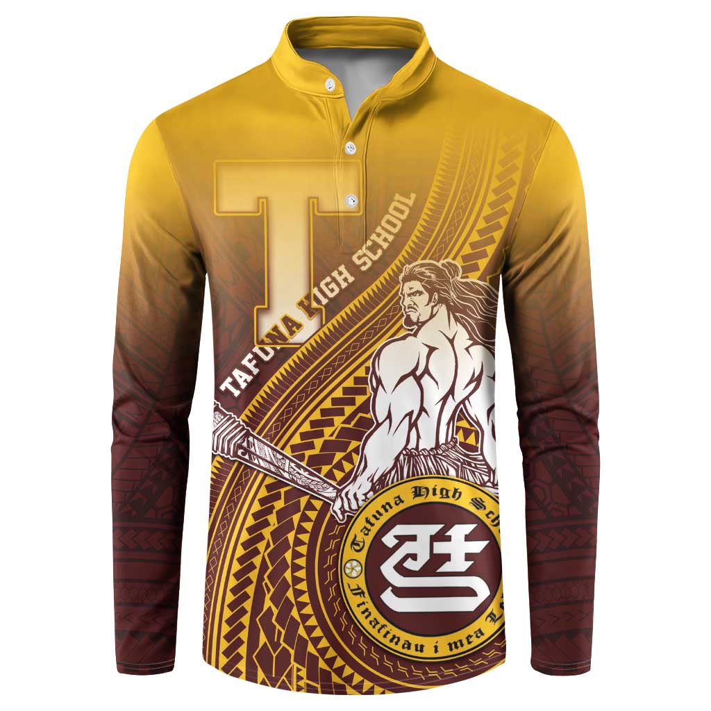 Personalized Tafuna High School Button Sweatshirt Polynesian Warrior