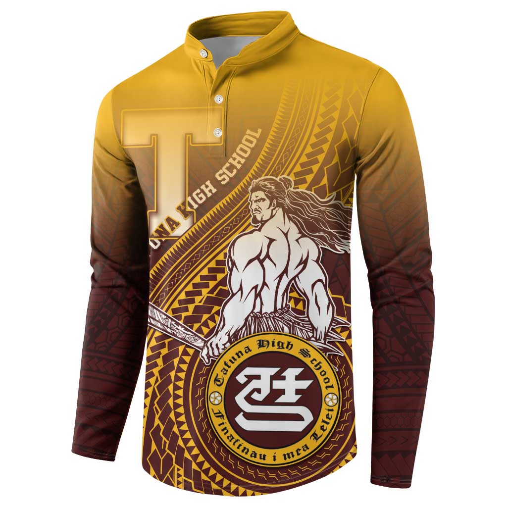 Personalized Tafuna High School Button Sweatshirt Polynesian Warrior