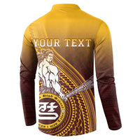 Personalized Tafuna High School Button Sweatshirt Polynesian Warrior