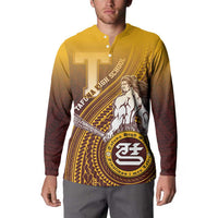 Personalized Tafuna High School Button Sweatshirt Polynesian Warrior