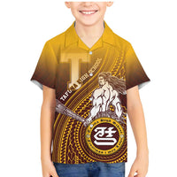 Personalized Tafuna High School Family Matching Mermaid Dress and Hawaiian Shirt Polynesian Warrior