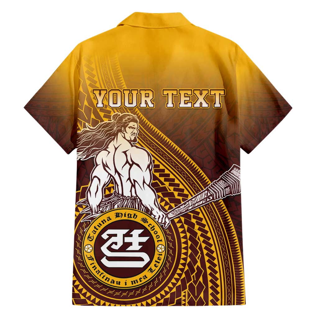 Personalized Tafuna High School Family Matching Short Sleeve Bodycon Dress and Hawaiian Shirt Polynesian Warrior