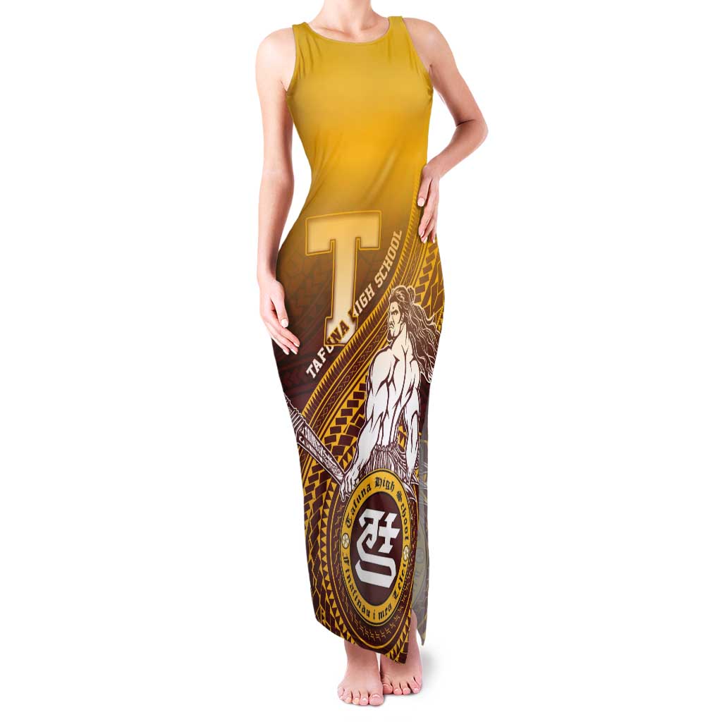 Personalized Tafuna High School Family Matching Tank Maxi Dress and Hawaiian Shirt Polynesian Warrior