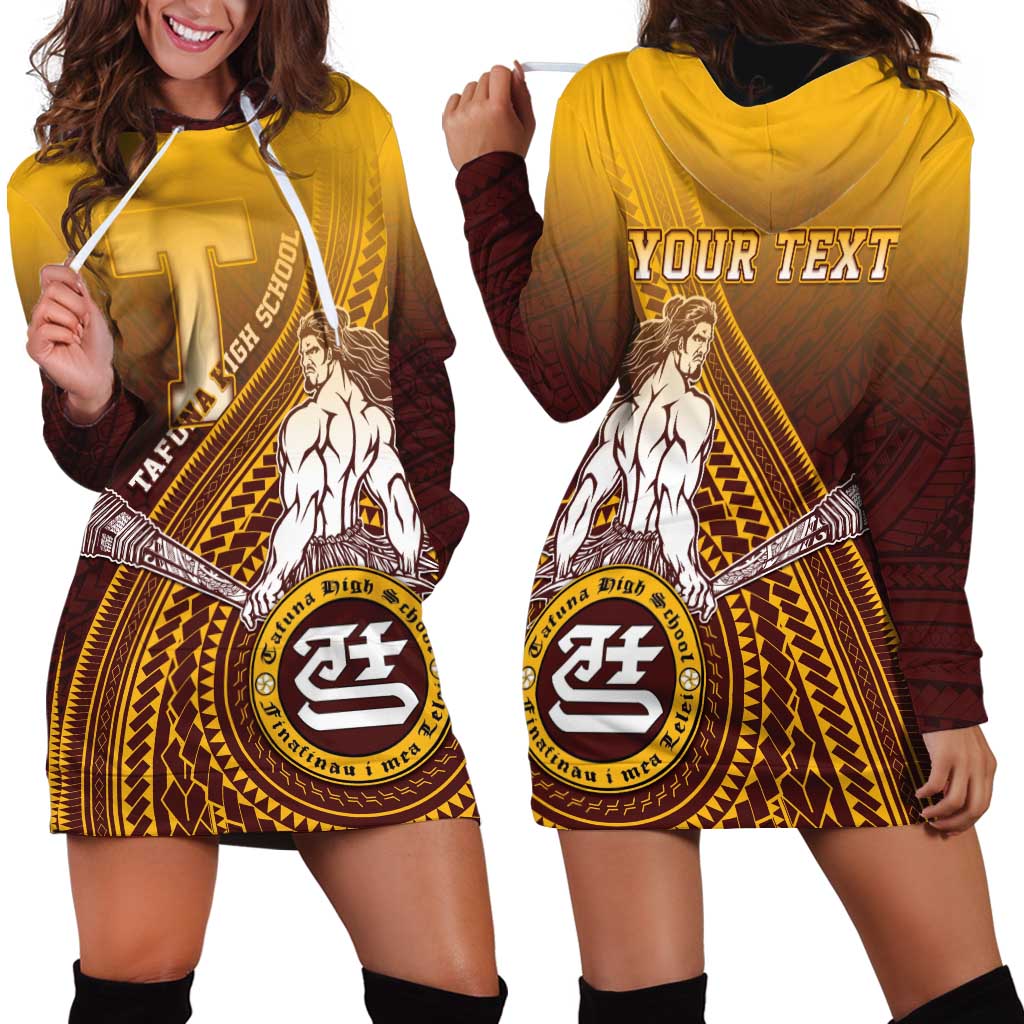 Personalized Tafuna High School Hoodie Dress Polynesian Warrior