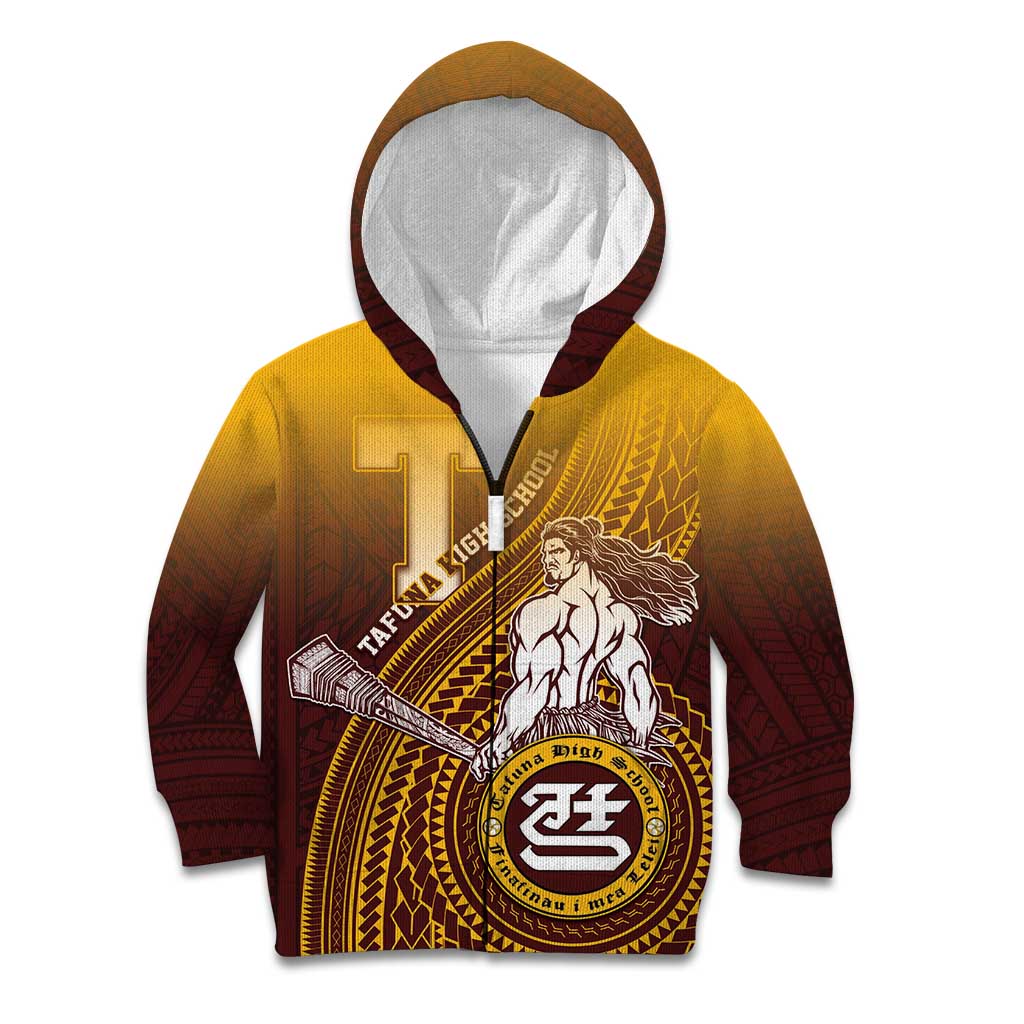 Personalized Tafuna High School Kid Hoodie Polynesian Warrior