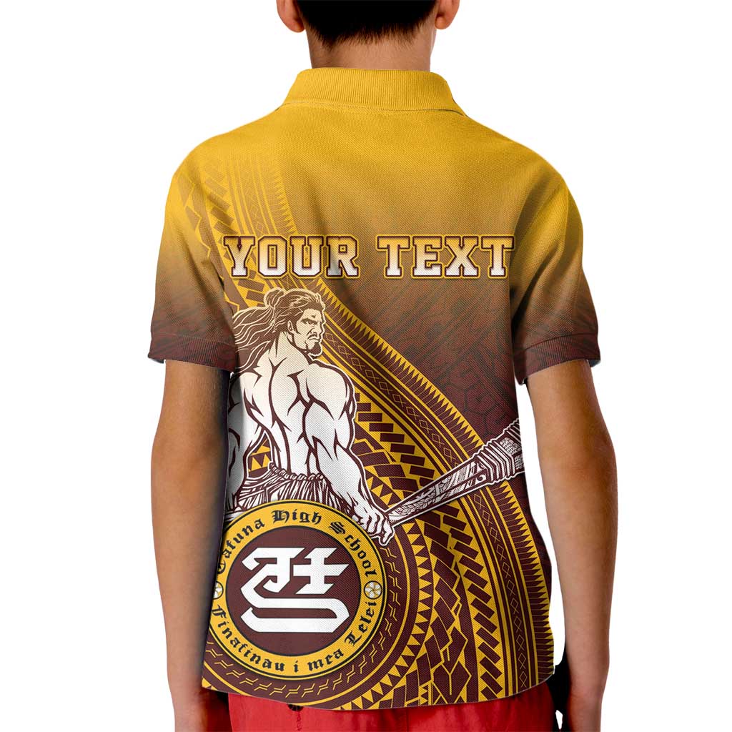 Personalized Tafuna High School Kid Polo Shirt Polynesian Warrior