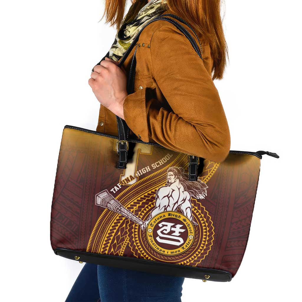 Tafuna High School Leather Tote Bag Polynesian Warrior