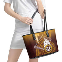 Tafuna High School Leather Tote Bag Polynesian Warrior