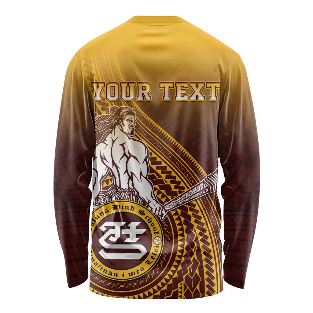 Personalized Tafuna High School Long Sleeve Shirt Polynesian Warrior