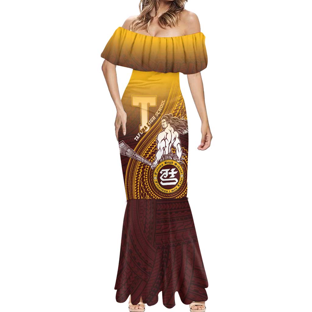Personalized Tafuna High School Mermaid Dress Polynesian Warrior LT05 - Polynesian Pride