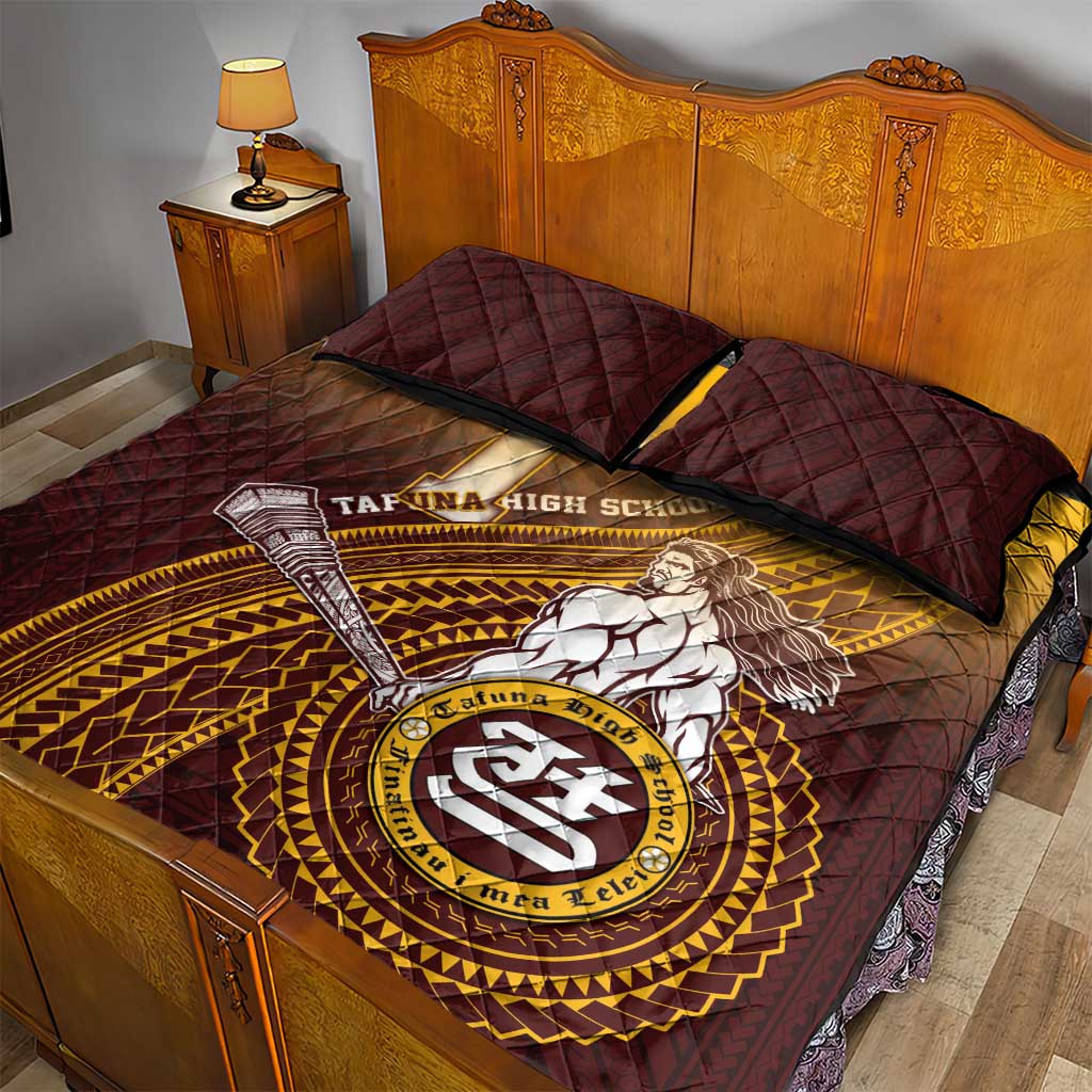 Tafuna High School Quilt Bed Set Polynesian Warrior