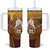 Personalized Tafuna High School Tumbler With Handle Polynesian Warrior