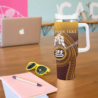 Personalized Tafuna High School Tumbler With Handle Polynesian Warrior