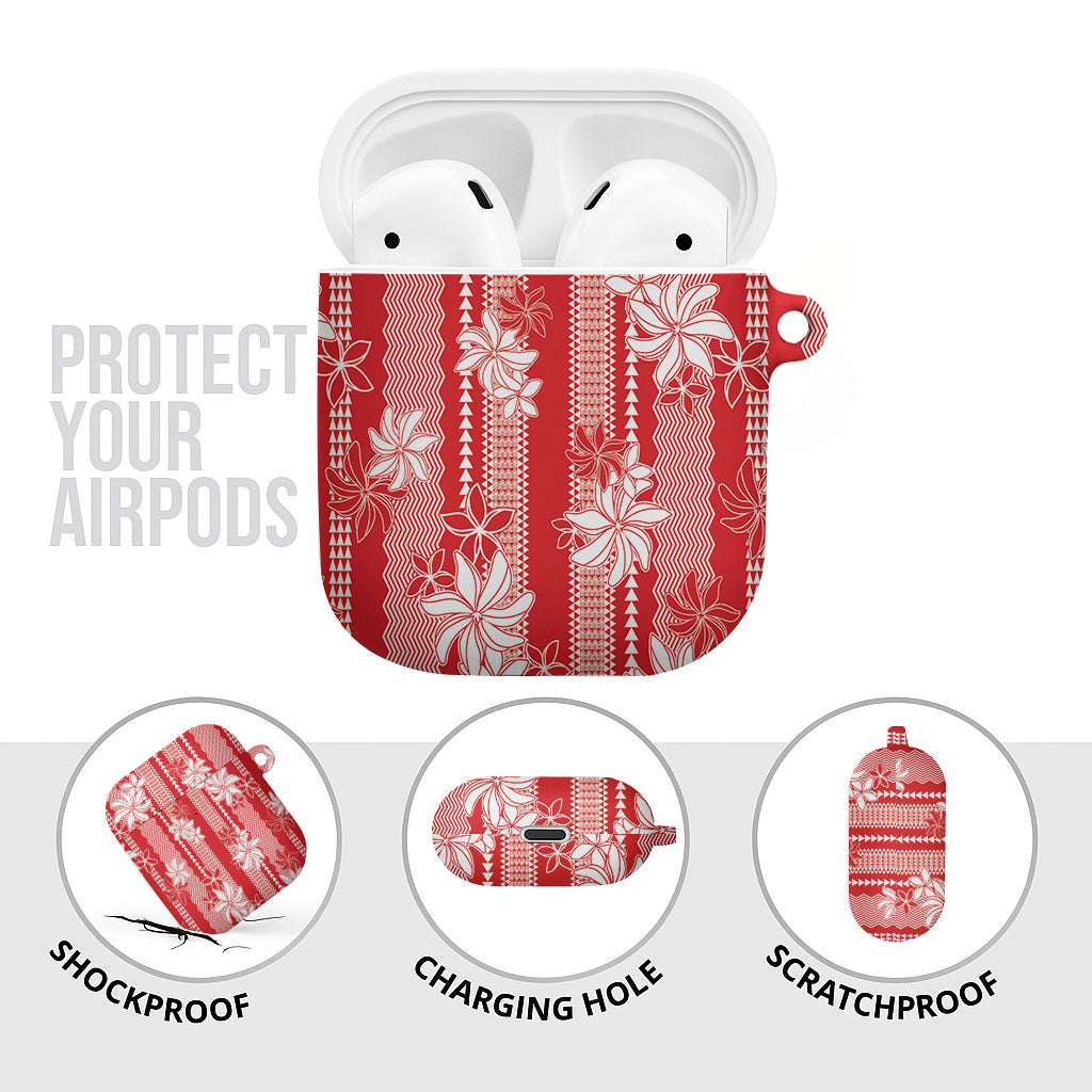 Hawaii Kakau Tribal AirPods Case With Red Tiare