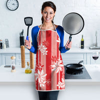 Hawaii Kakau Tribal Apron With Red Tiare