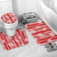 Hawaii Kakau Tribal Bathroom Set With Red Tiare