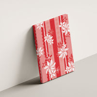 Hawaii Kakau Tribal Canvas Wall Art With Red Tiare
