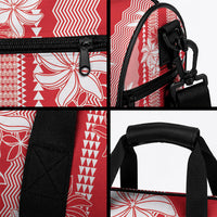 Hawaii Kakau Tribal Duffle Bag With Red Tiare LT05 - Polynesian Pride