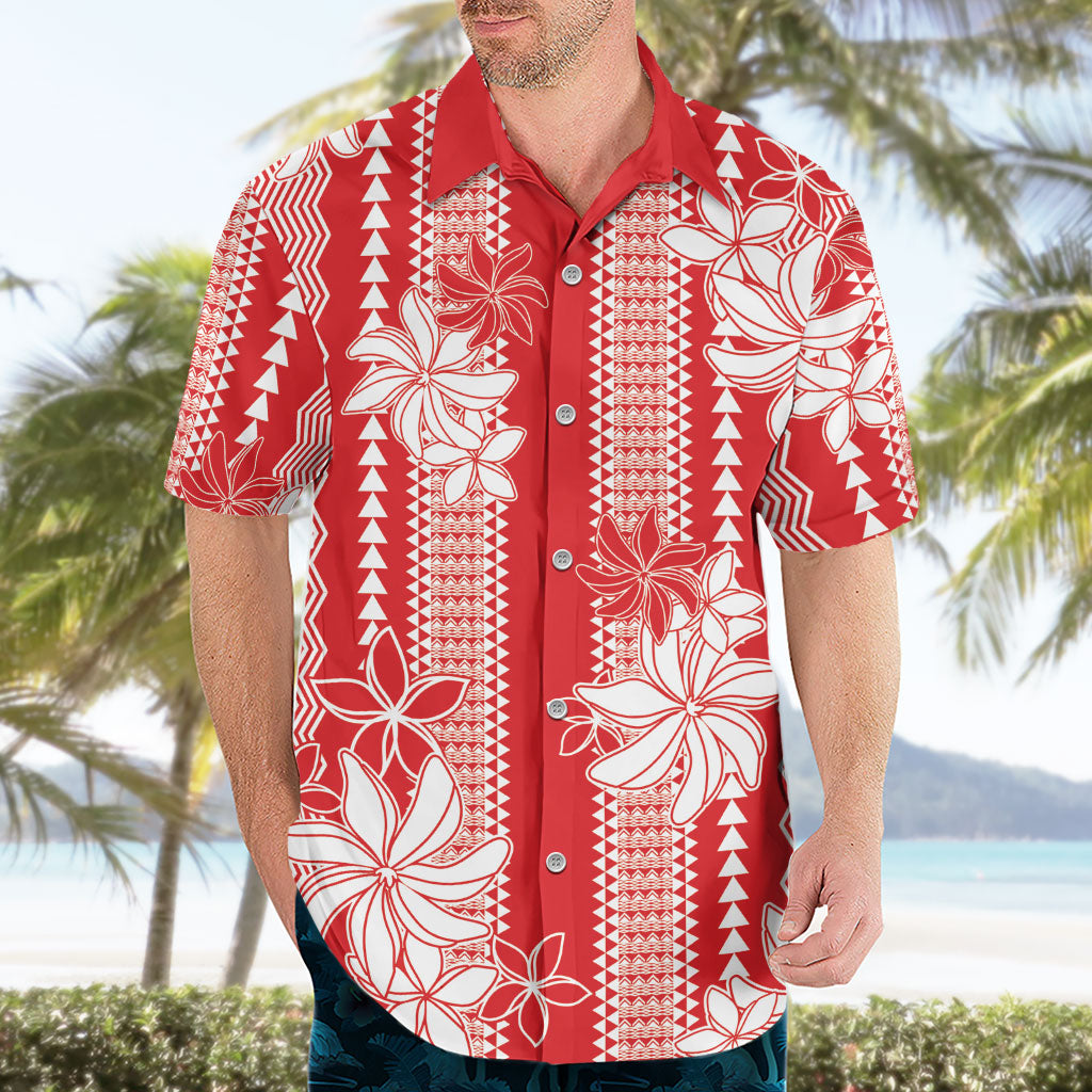 Hawaii Kakau Tribal Hawaiian Shirt With Red Tiare