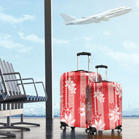 Hawaii Kakau Tribal Luggage Cover With Red Tiare