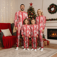 Hawaii Kakau Tribal Christmas Pajama Set With Red Tiare LT05 - Polynesian Pride