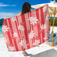 Hawaii Kakau Tribal Sarong With Red Tiare