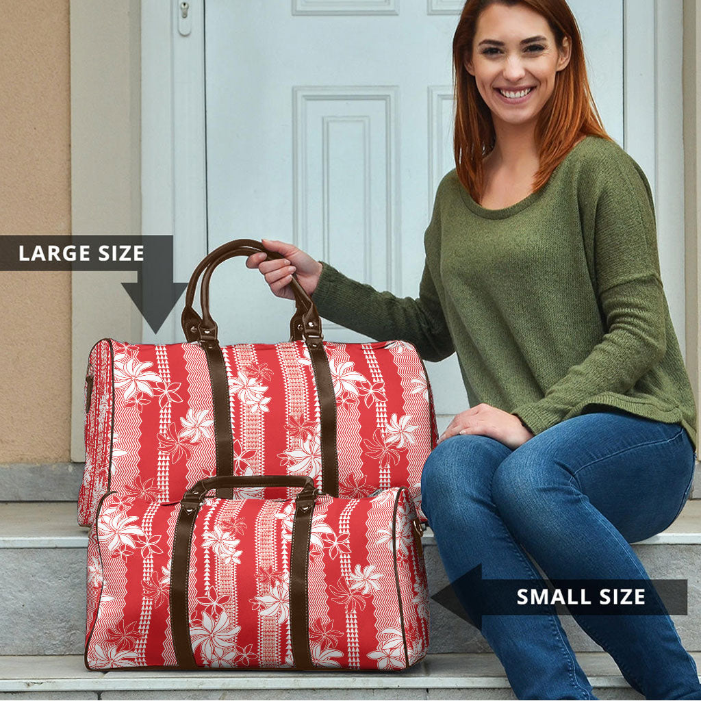 Hawaii Kakau Tribal Travel Bag With Red Tiare