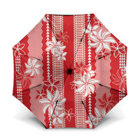 Hawaii Kakau Tribal Umbrella With Red Tiare