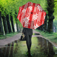 Hawaii Kakau Tribal Umbrella With Red Tiare