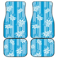 Hawaii Kakau Tribal Car Mats With Blue Tiare