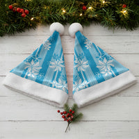 Hawaii Kakau Tribal Christmas Santa Hat With Blue Tiare LT05 - Polynesian Pride