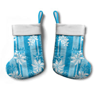 Hawaii Kakau Tribal Christmas Stocking With Blue Tiare LT05 - Polynesian Pride